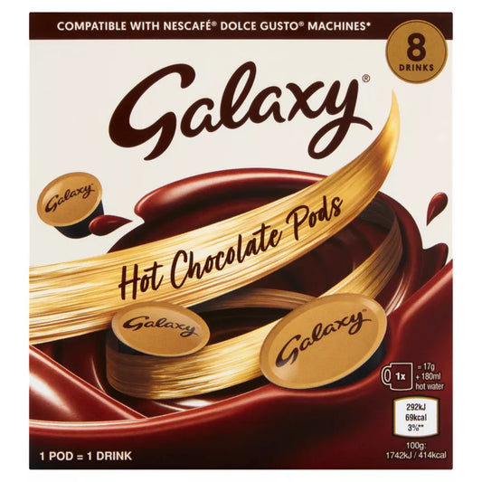 Galaxy 8 Hot Chocolate Pods. Dolce Gusto Compatible
