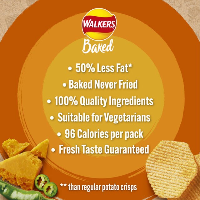 Walkers Baked Cheese & Jalapeño Flavour 6x22g