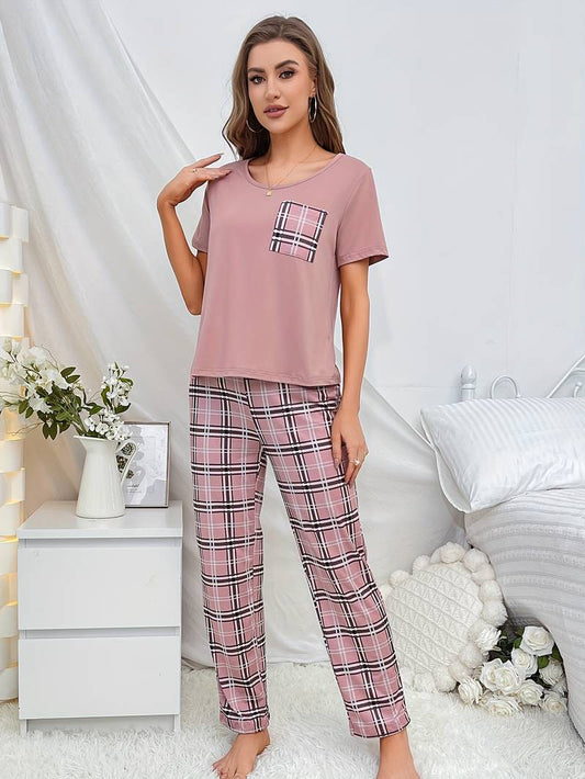 Plaid Print Pyjama Set