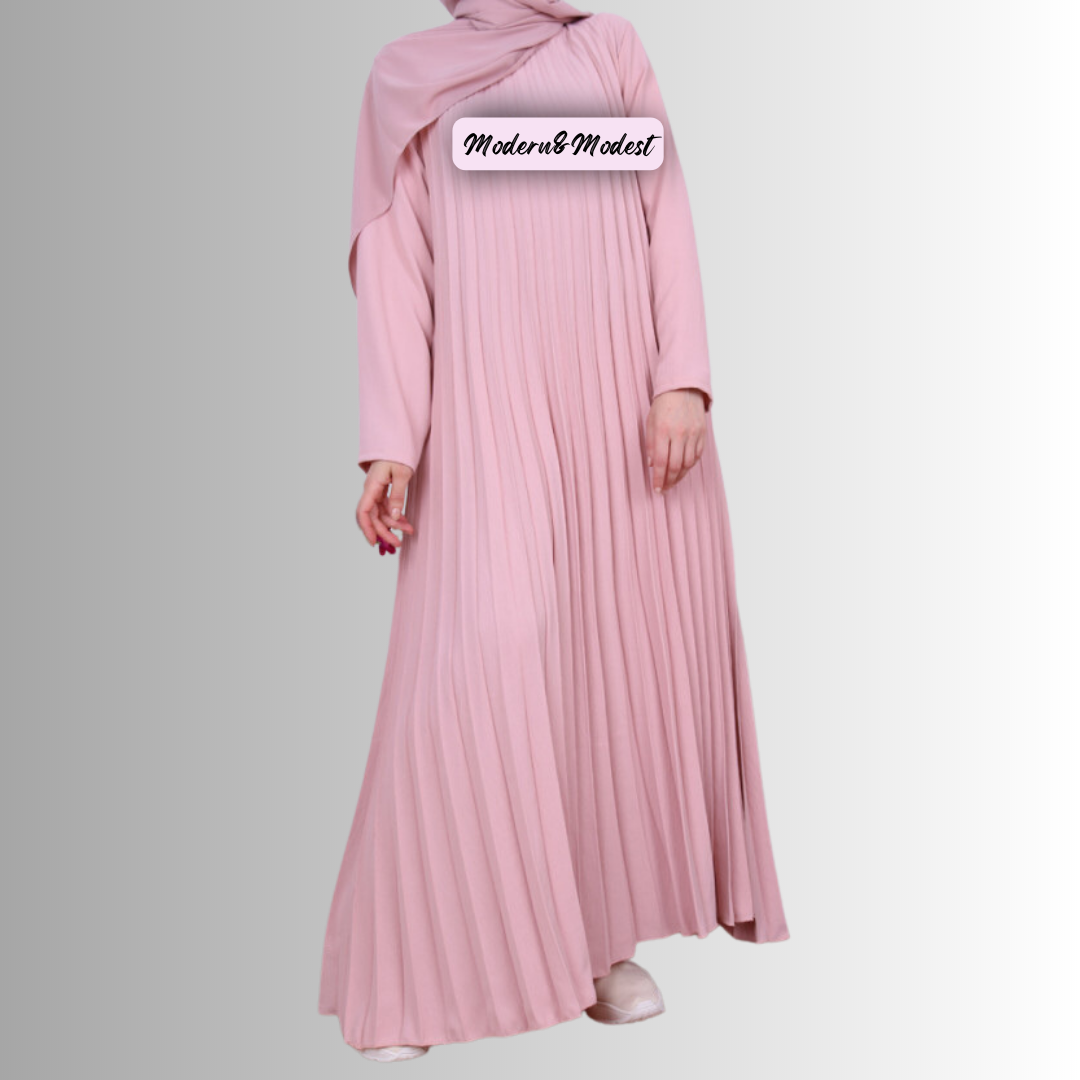 Pale Pink Pleated Dress