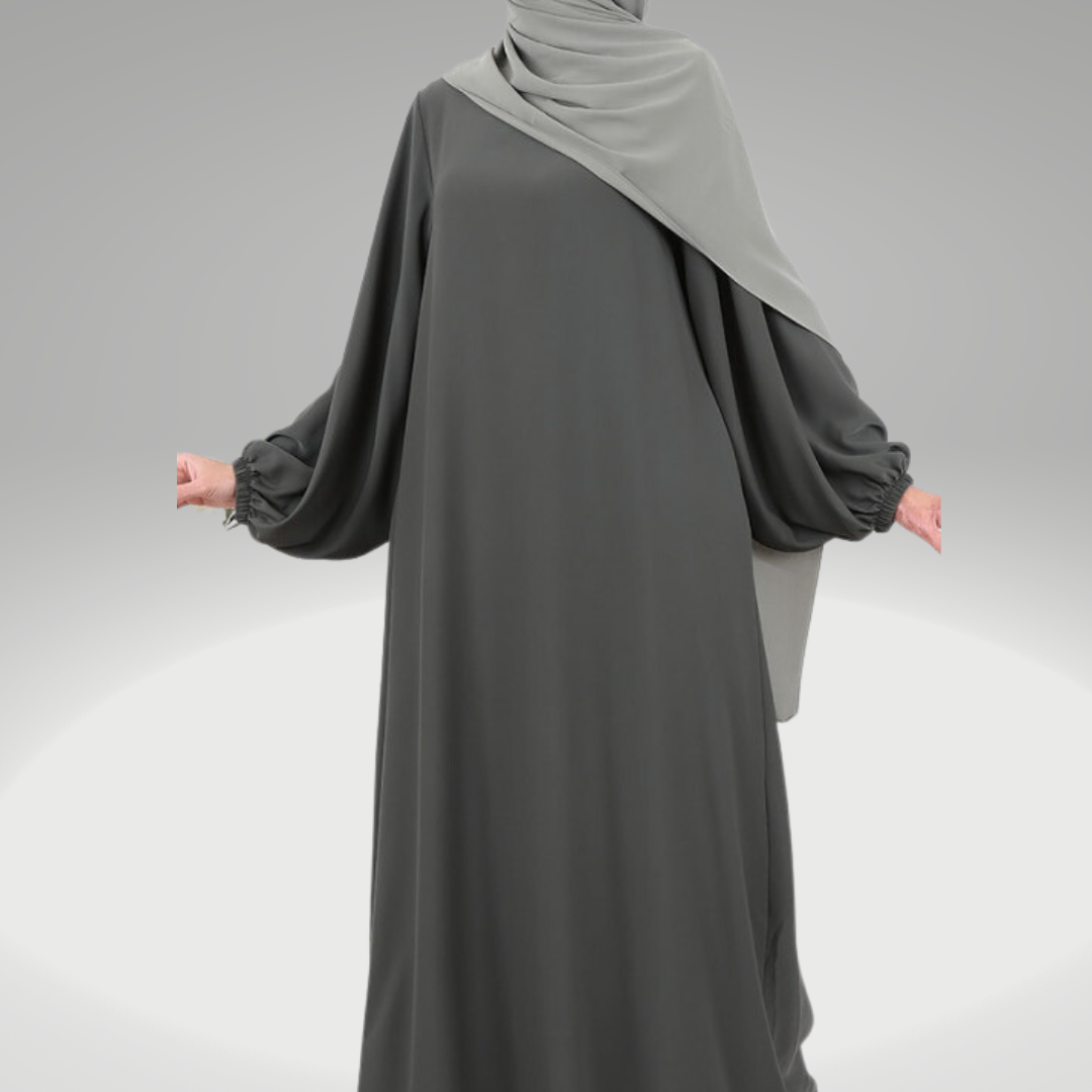 Dark Khaki Flared Abaya