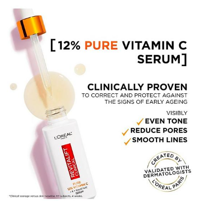 L'Oréal Paris Revitalift Clinical 12% Pure Vitamin C Serum 30ml