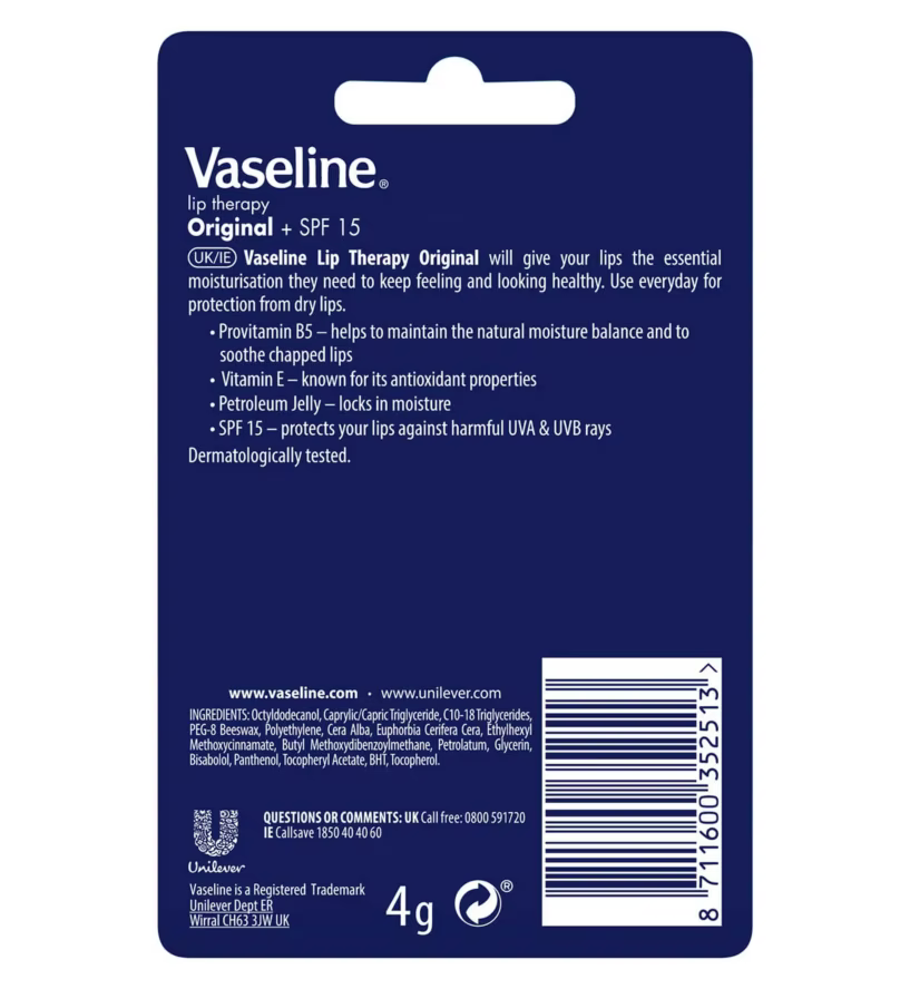 Vaseline Lip Therapy Stick Original 4g