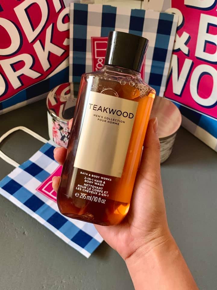 Bath and Body Works, Signature Collection Teakwood 2 in 1 Hair + Body Wash (2 Pack)