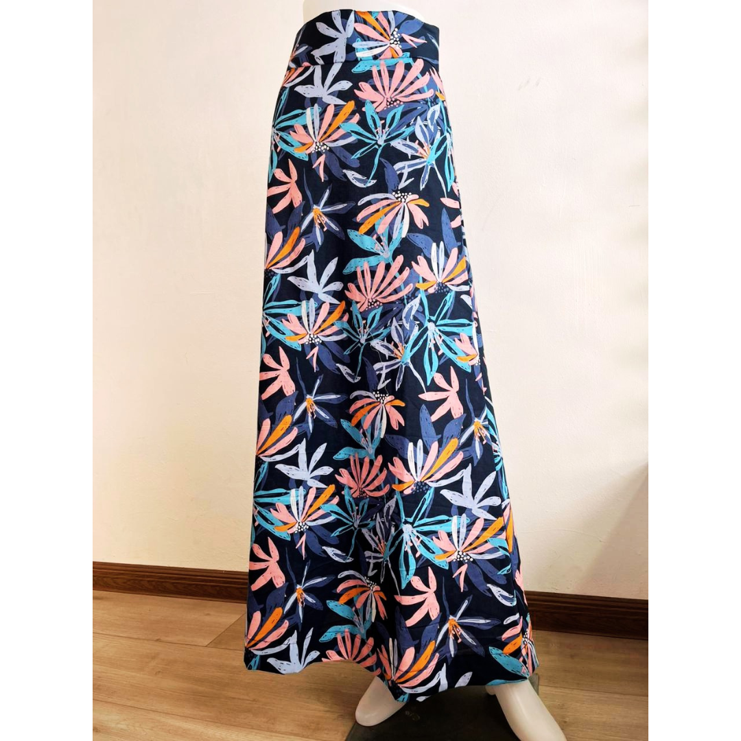 Tropical print Floral Paneled Skirt