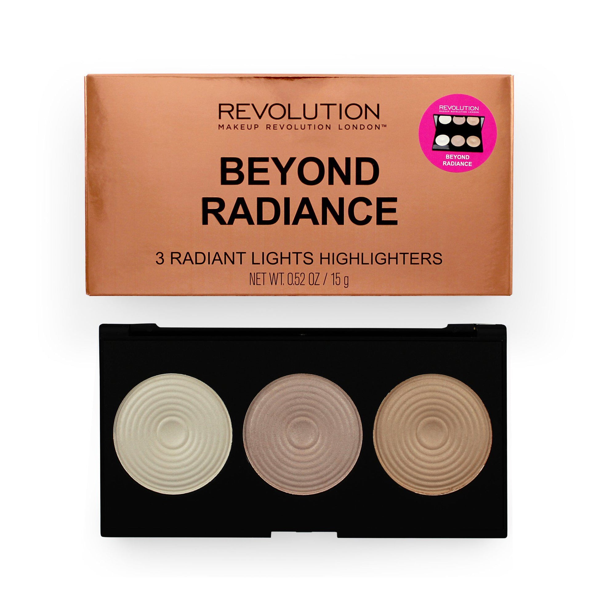 Makeup Revolution Beyond Radiance 3 Radiant Lights Highlighter Palette