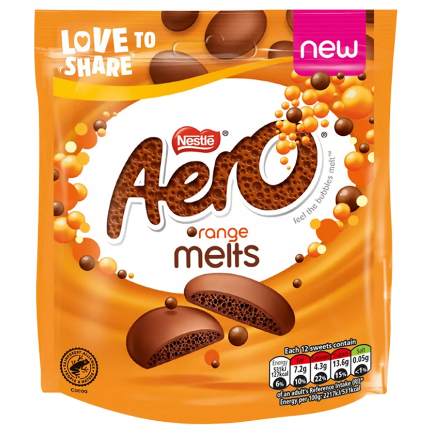 Aero Melts Orange Chocolate Sharing Bag