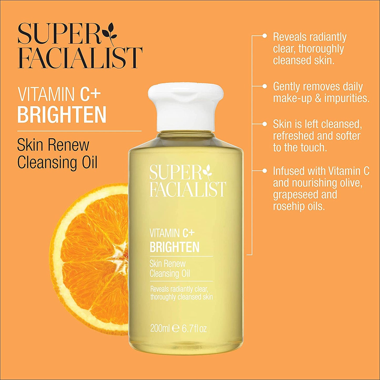 Superfacialist Vitamin C+ Skin Renew Cleansing Oil 100ml