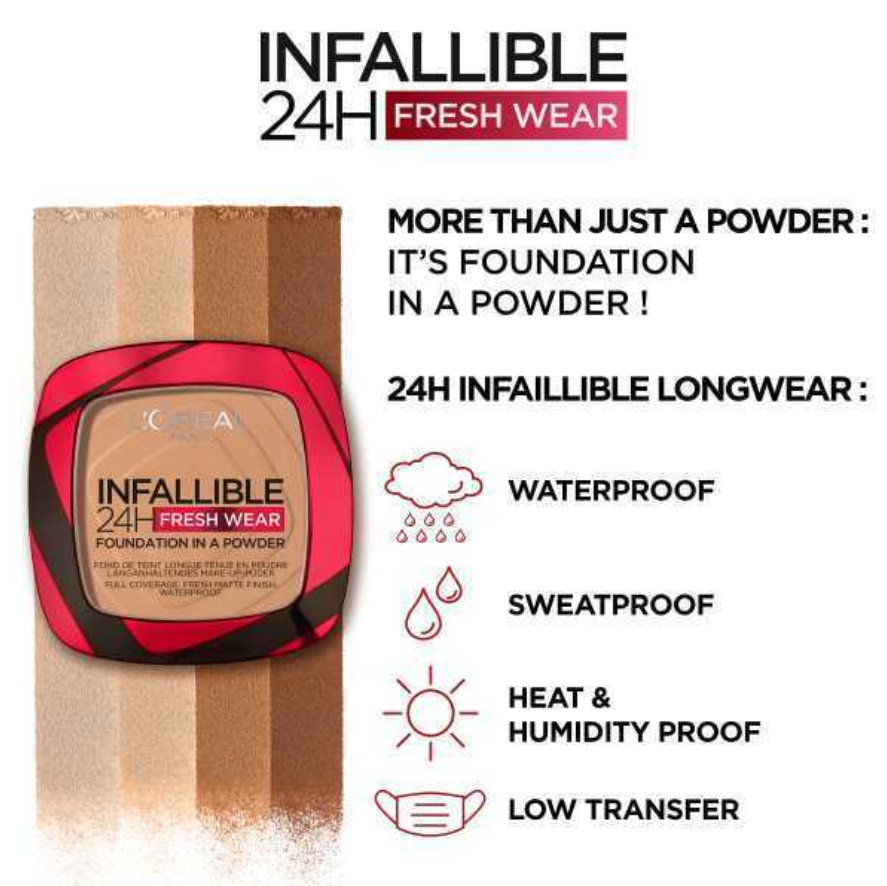 L'Oreal Infallible 24H Freshwear Face Powder - 200 Golden Sand
